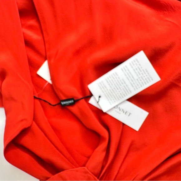 NWT Vionnet Paris Silk Tunic Dress Orange Red SZ 42 - Picture 13 of 16
